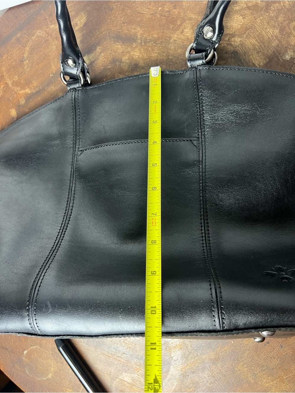 Patricia Nash Michel Dome Black Leather Shoulder Tote - Picture 13 of 15